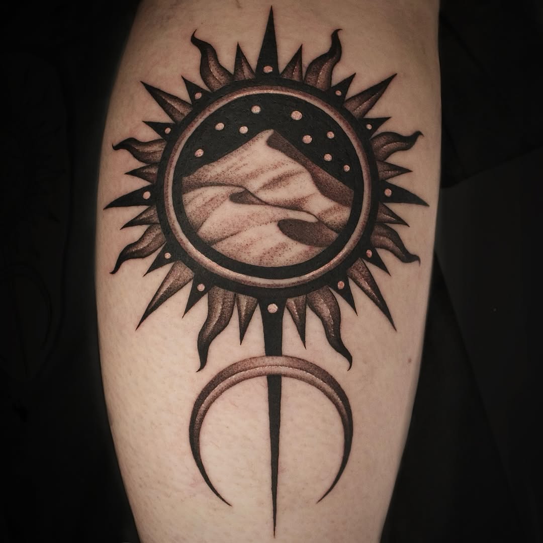 Tattoo by @roobusmoonwitch — black_and_grey, illustrative