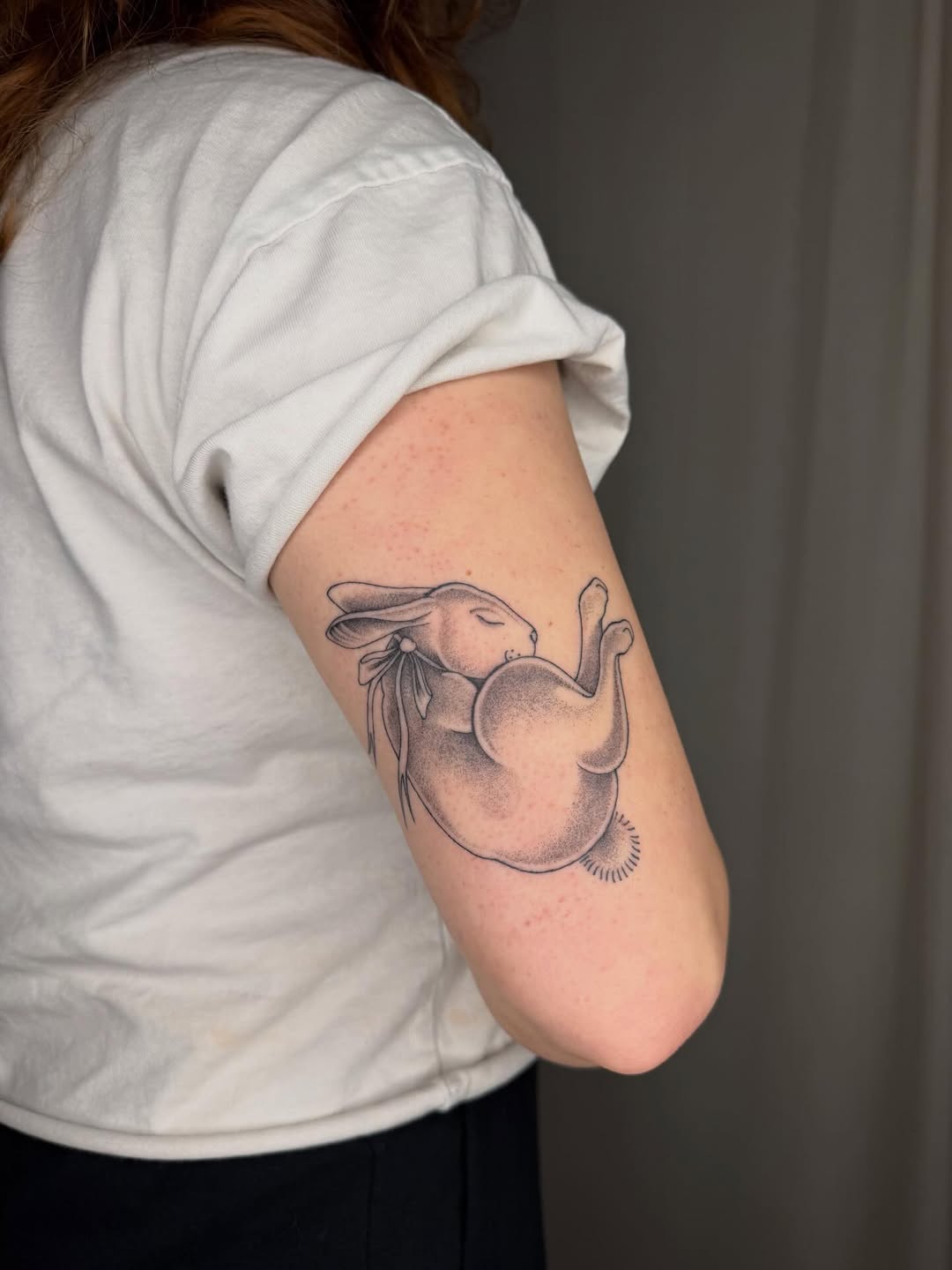 Tattoo by @mothmilk — black_and_grey, dotwork