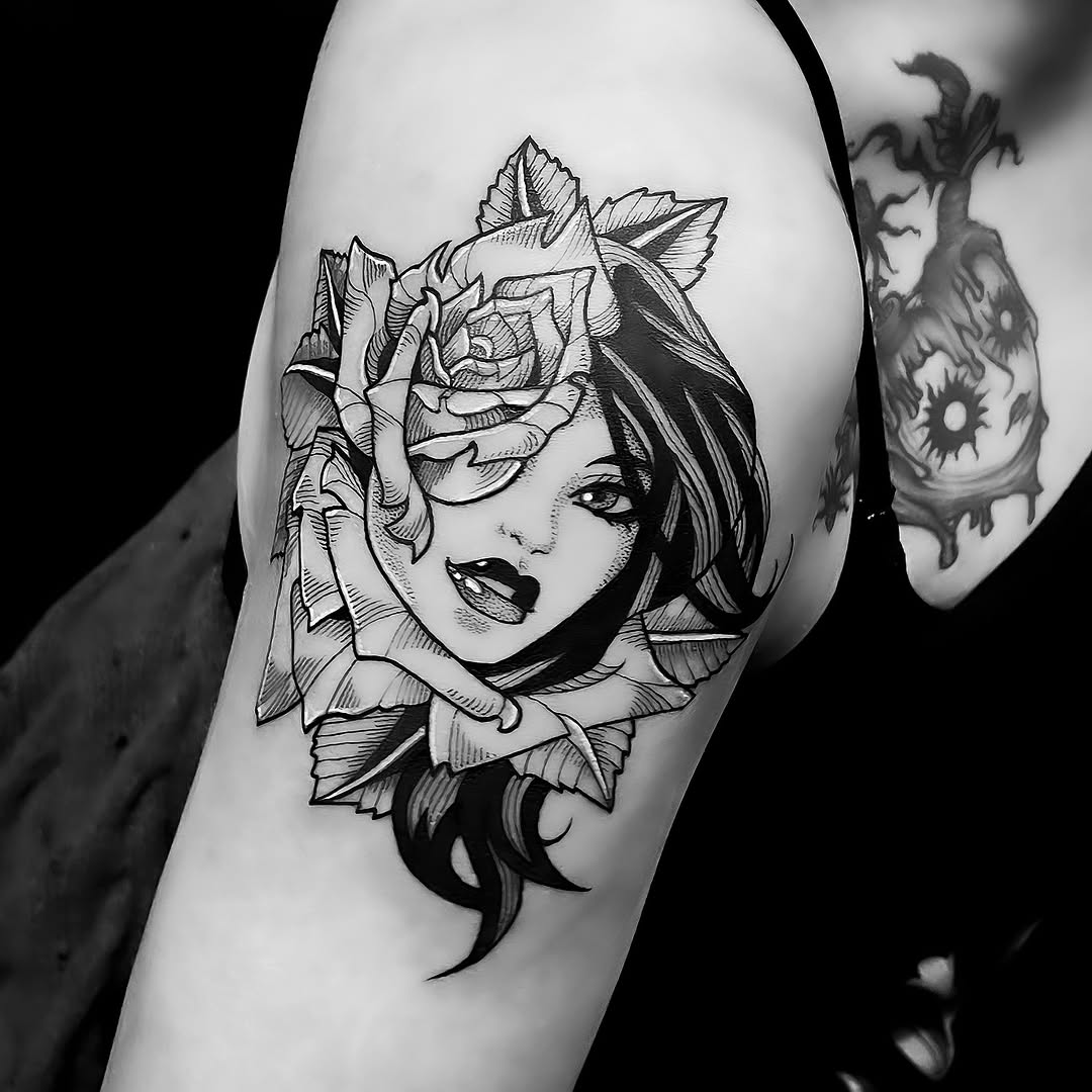 Tattoo by @jonvonschlong β black_and_grey, neo_traditional