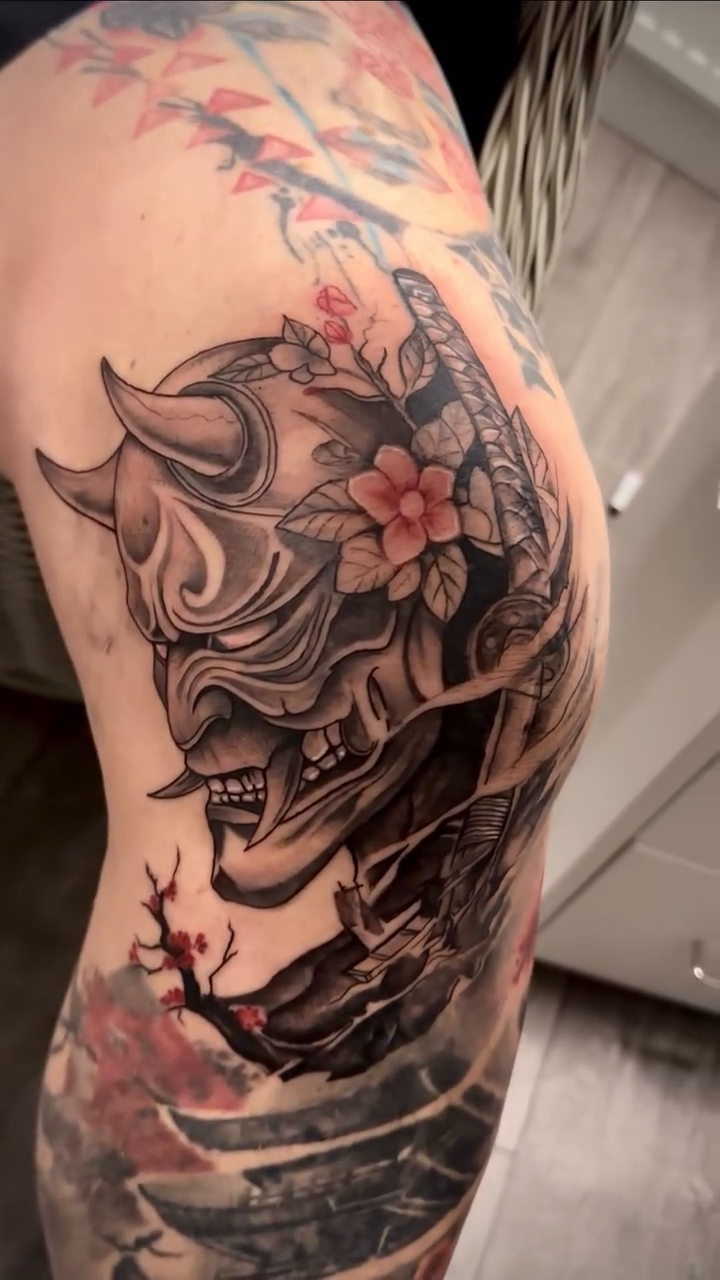 Tattoo by @killer_inkstinct_by_rony β japanese_irezumi, black_and_grey