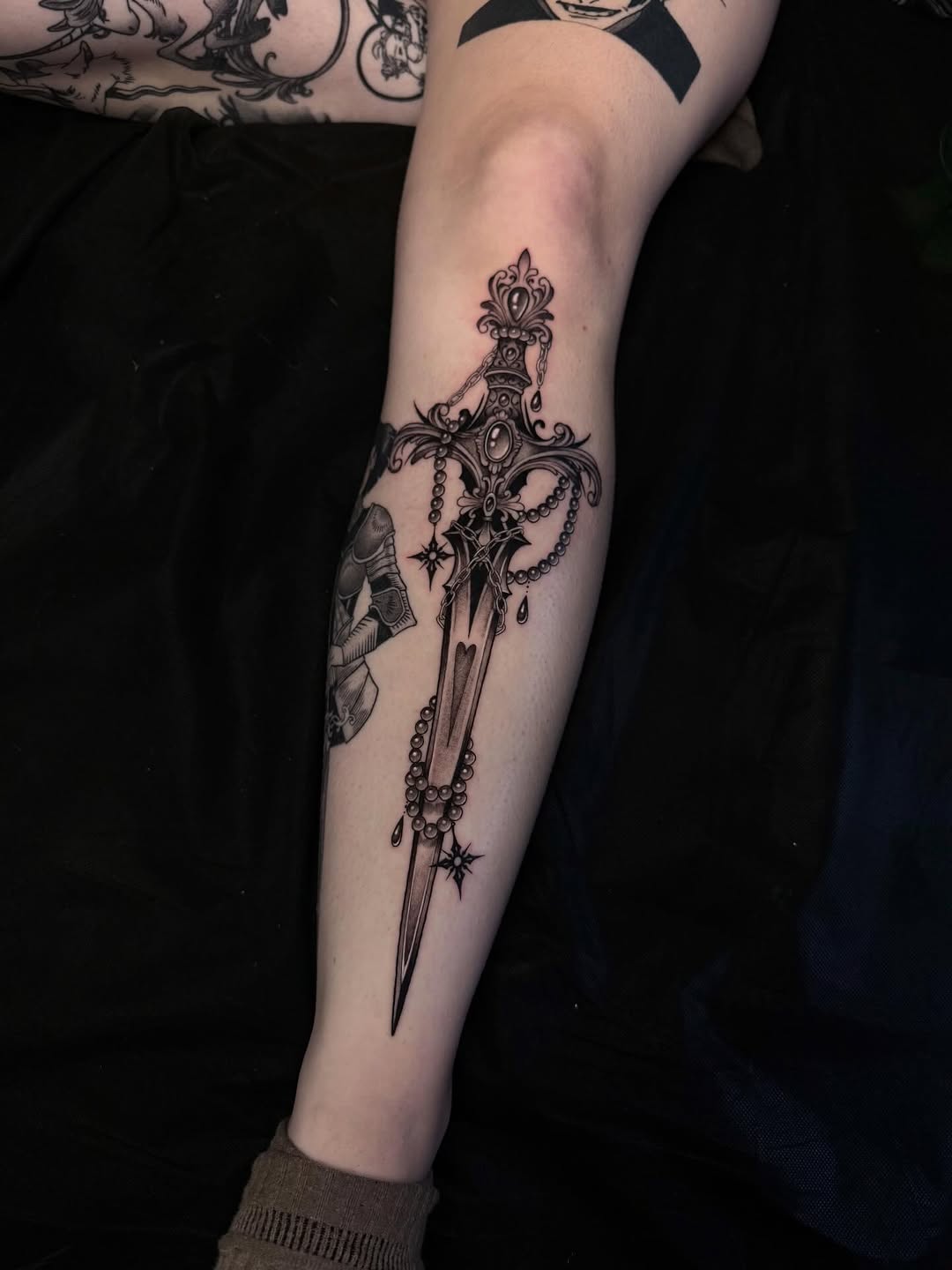 Tattoo by @lyssa_jtattoo — black_and_grey, ornamental