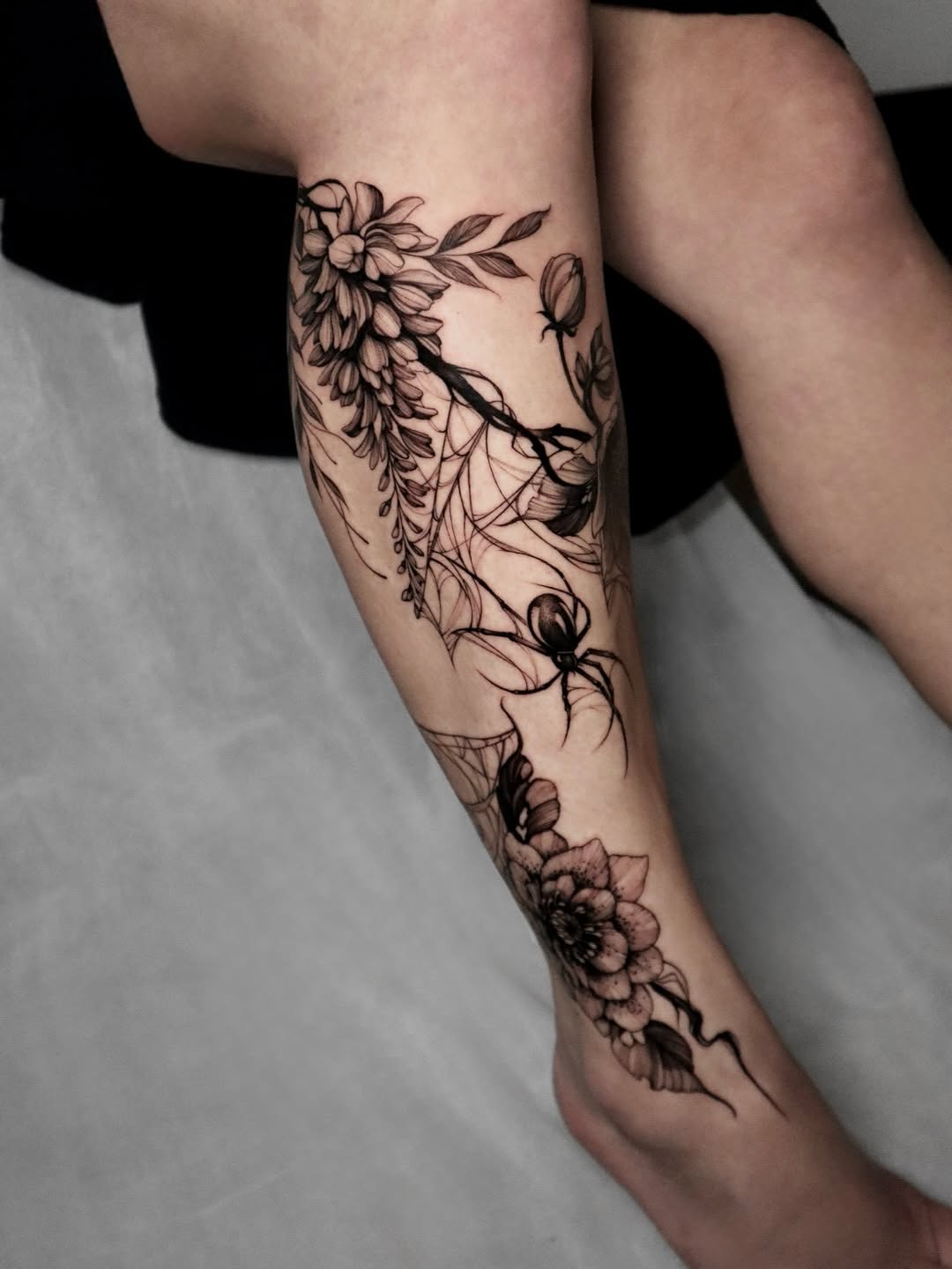 Tattoo by @rit13_ink — fine_line, black_and_grey
