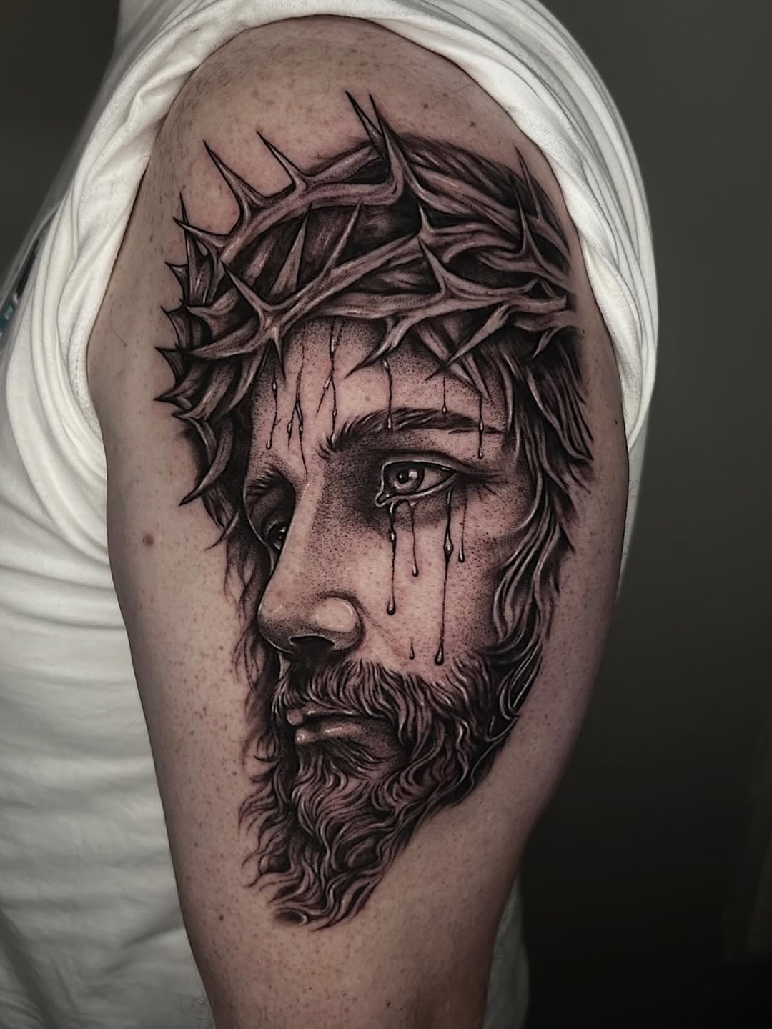 Tattoo by @brii.fletchtattoos — realism, black_and_grey