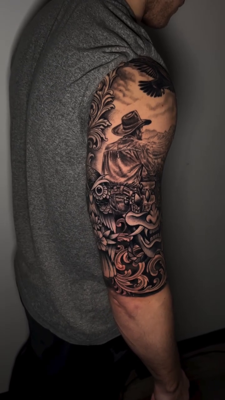 Tattoo by @ghostinktattoos — black_and_grey, realism