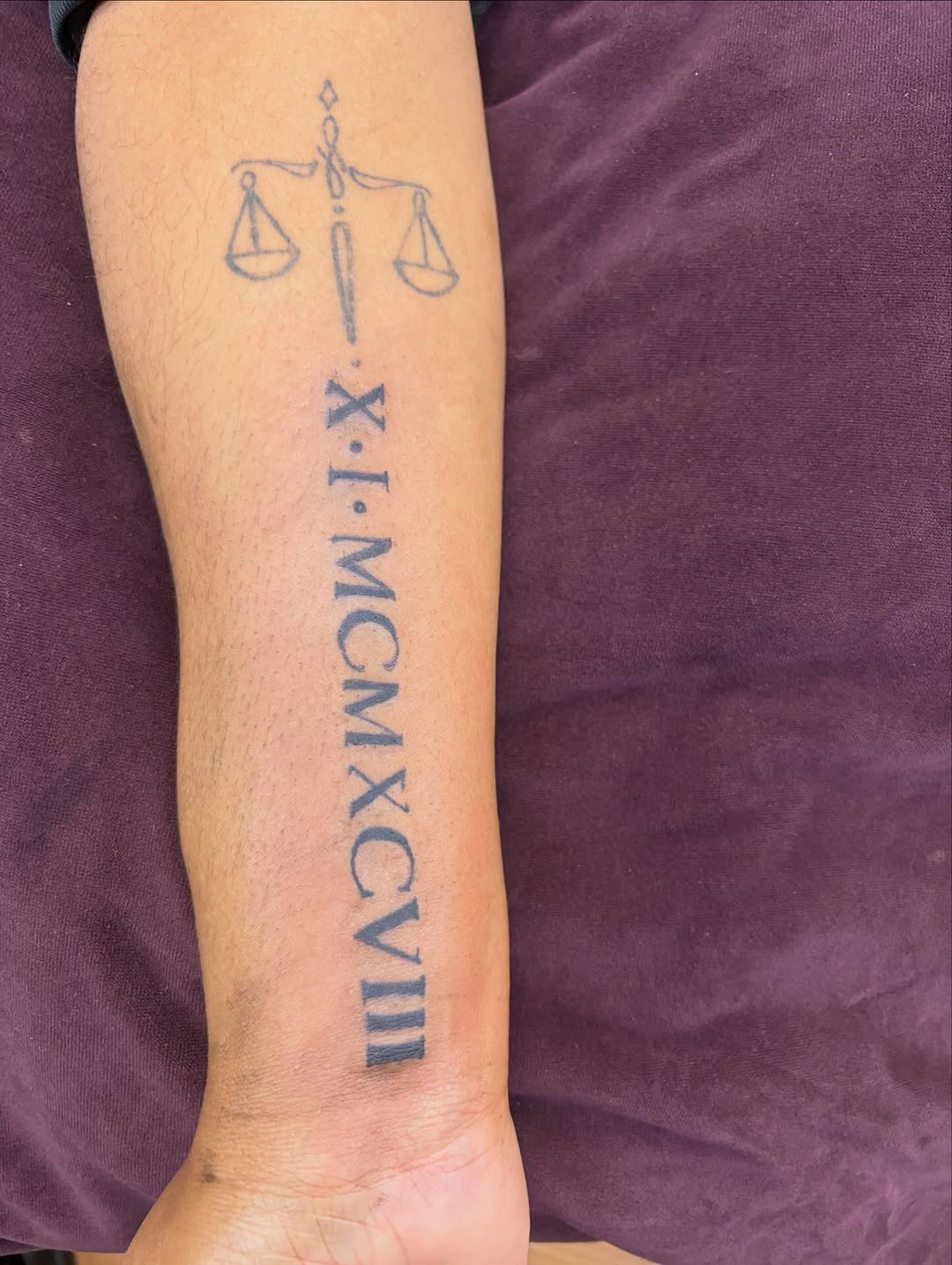 Tattoo by @blacksaddleink — lettering_script, illustrative