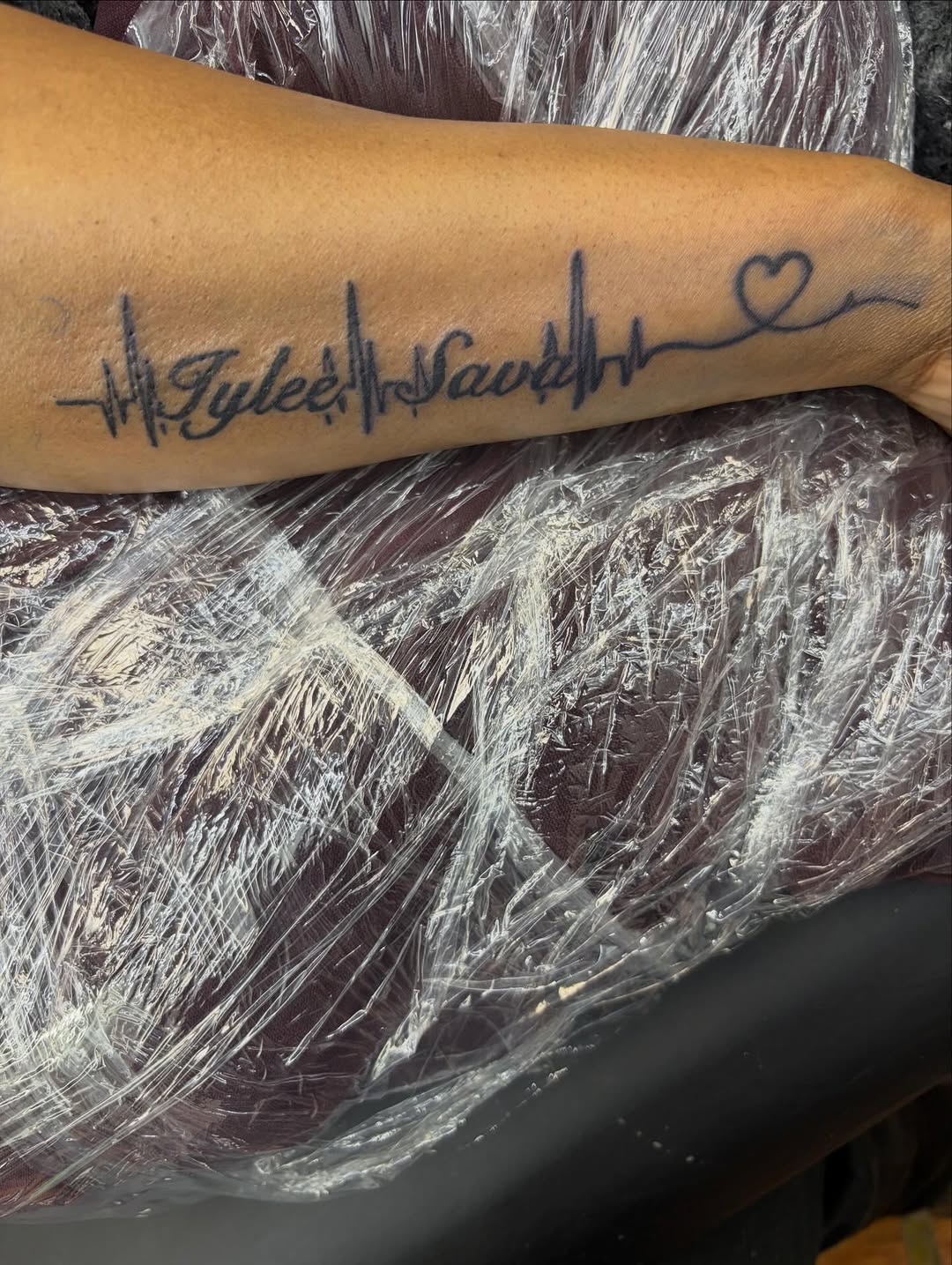 Tattoo by @blacksaddleink — lettering_script, fine_line