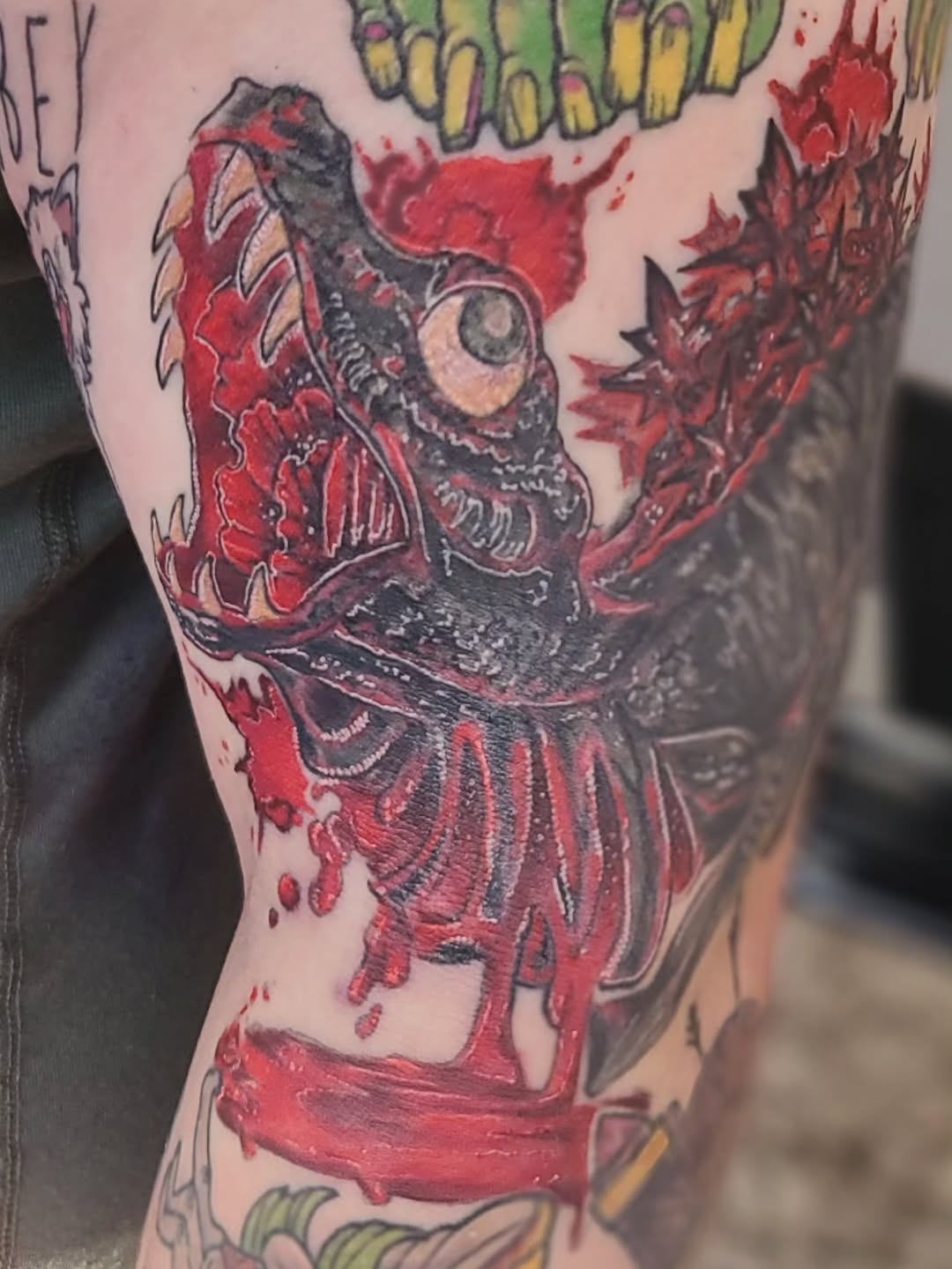 Tattoo by @colleen_does_tattoos — trash_polka, dark_realism