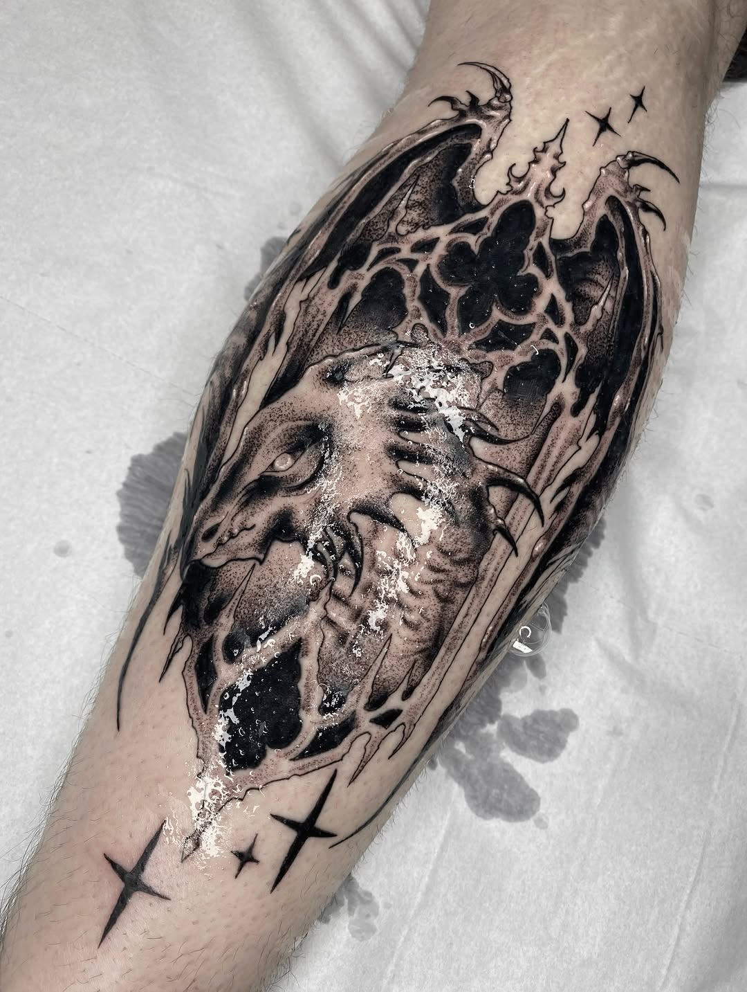 Tattoo by @annaxinks โ black_and_grey, dark_realism