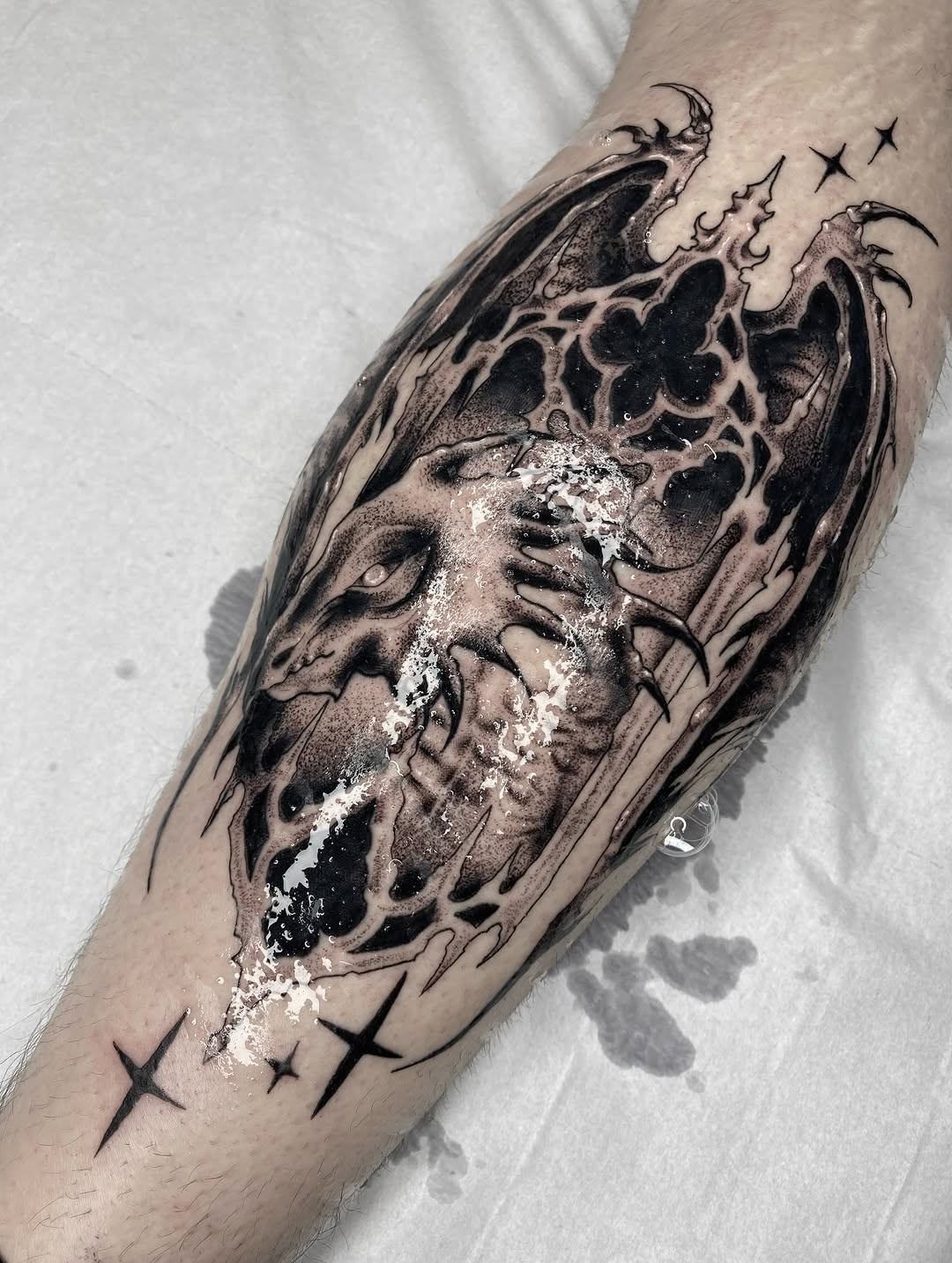 Tattoo by @annaxinks โ black_and_grey, dark_realism