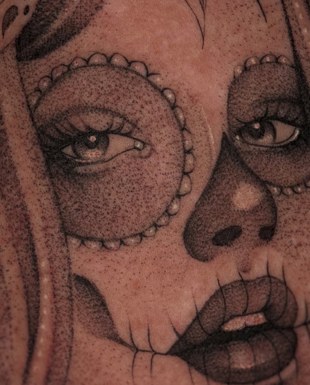 Tattoo by @badjujutattoo β black_and_grey, dotwork