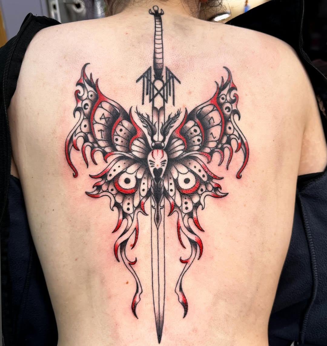 Tattoo by @hunterbeyertattoos — illustrative, blackwork