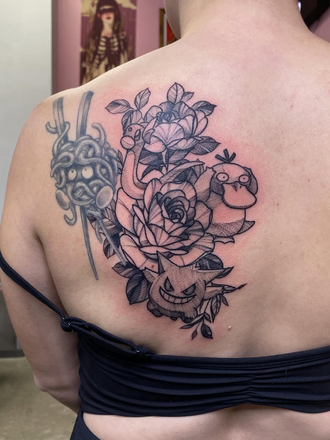 Tattoo by @kaitlin.tattoos — illustrative, black_and_grey