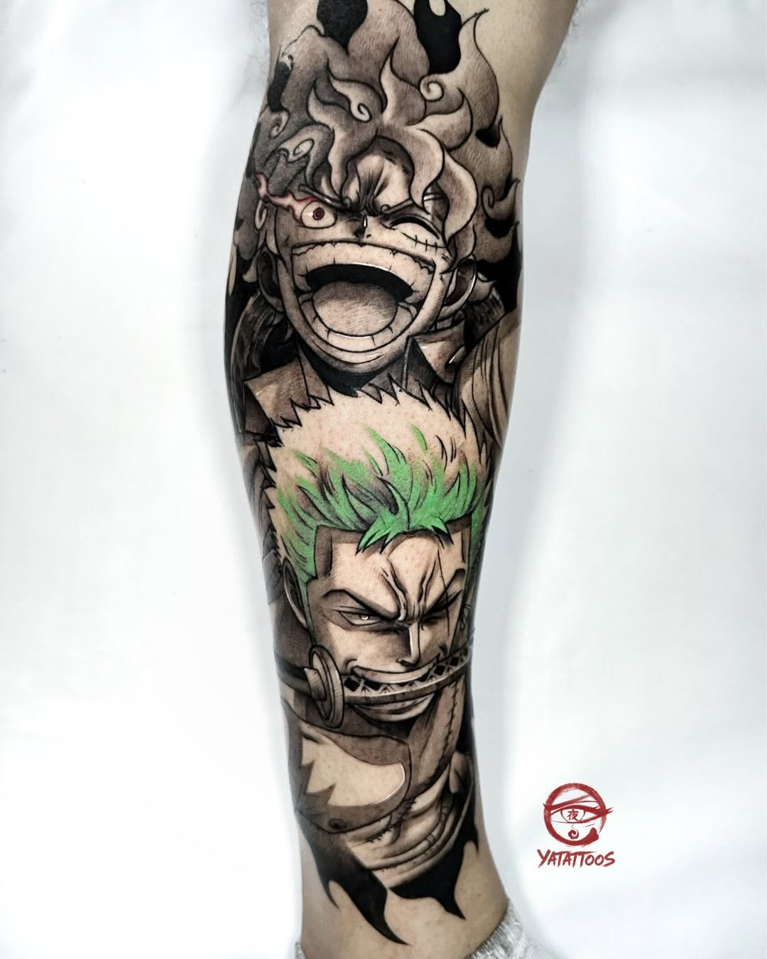 Tattoo by @yatattoos — anime, black_and_grey
