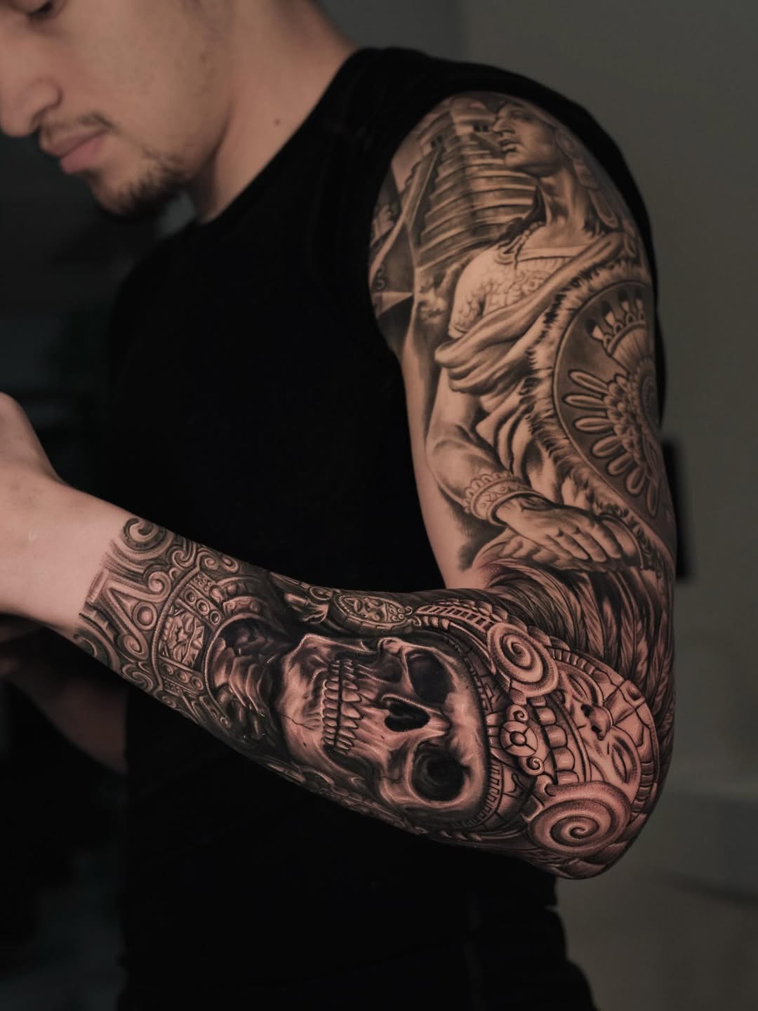 Tattoo by @reyolivarestattoos โ realism, black_and_grey