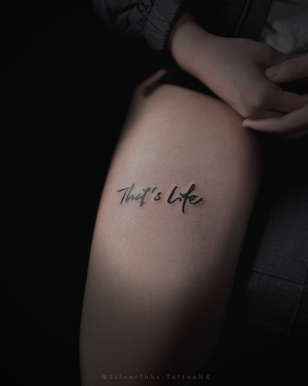 Tattoo by @silverinks.tattoohk — lettering_script, fine_line