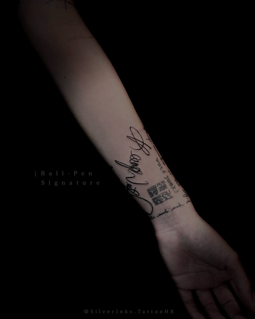Tattoo by @silverinks.tattoohk — lettering_script, fine_line