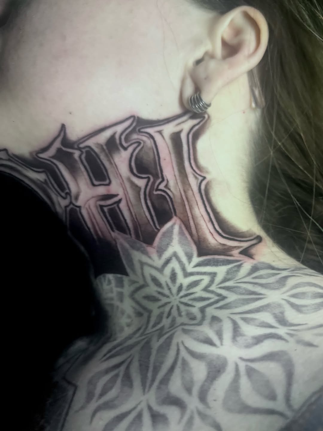 Tattoo by @darlindawntattoos — lettering_script, geometric