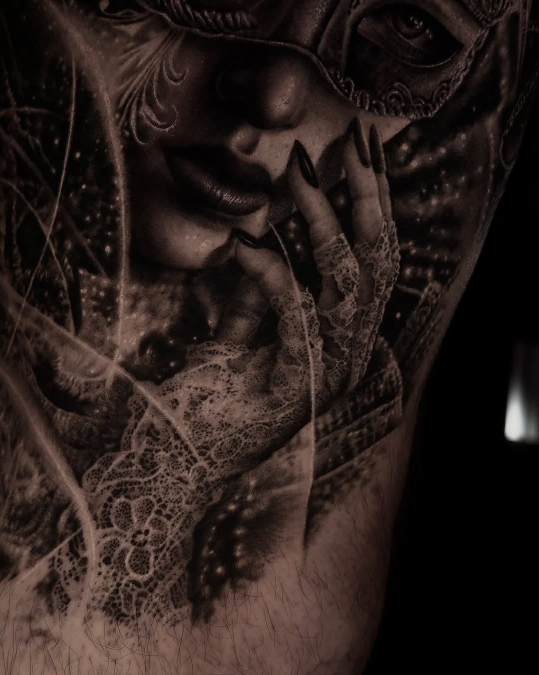 Tattoo by @dukeoftats β realism, black_and_grey