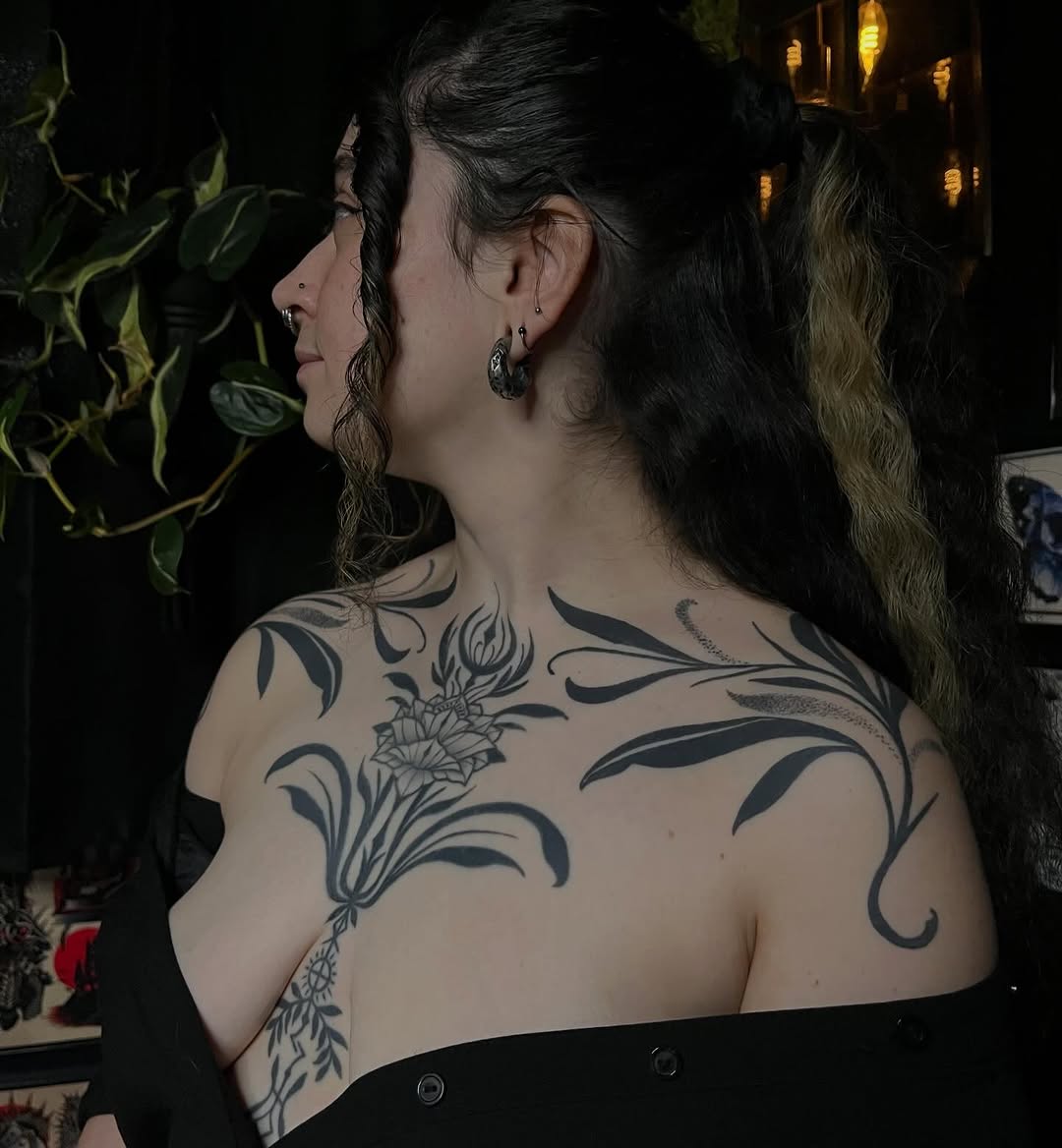Tattoo by @velesara_tattoo — black_and_grey, ornamental