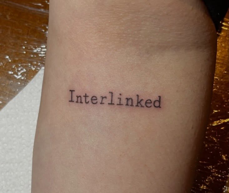 Tattoo by @red.ink_tattoo_pirineos — lettering_script, fine_line