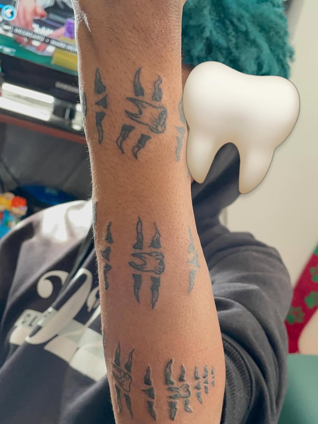 Tattoo by @oddn3n3 — illustrative, blackwork