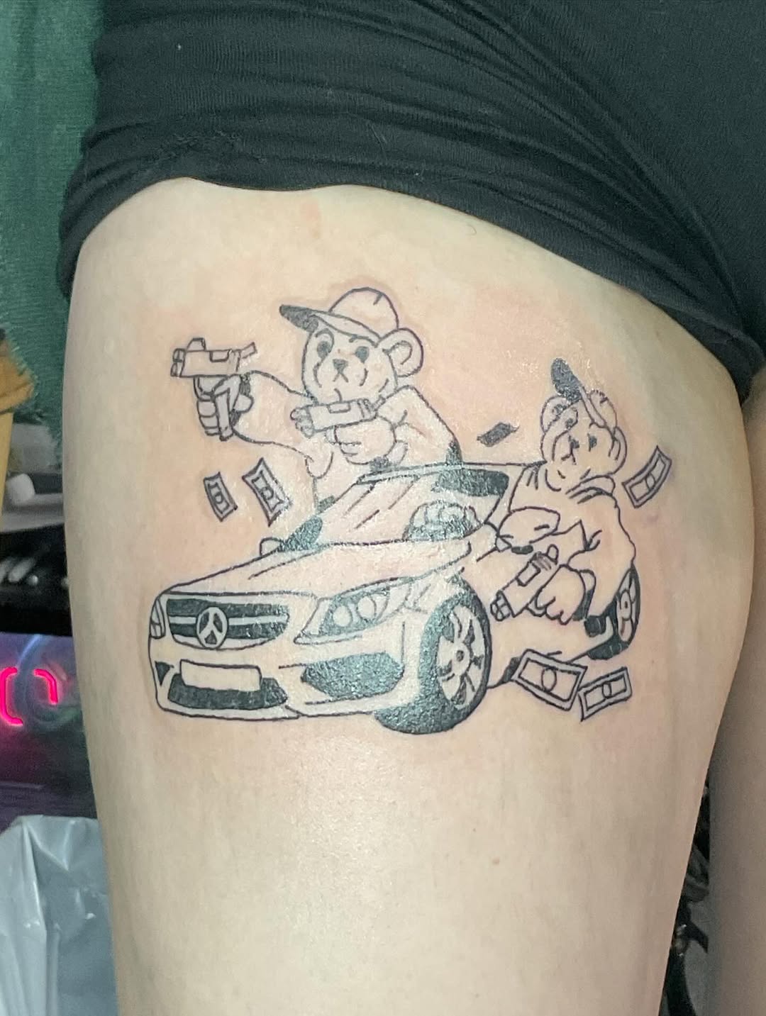 Tattoo by @oddn3n3 — illustrative, blackwork