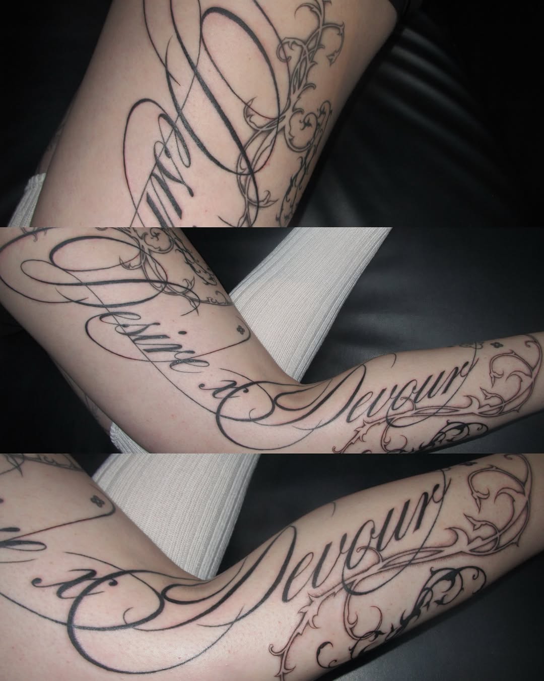 Tattoo by @sofia.tats โ lettering_script, illustrative