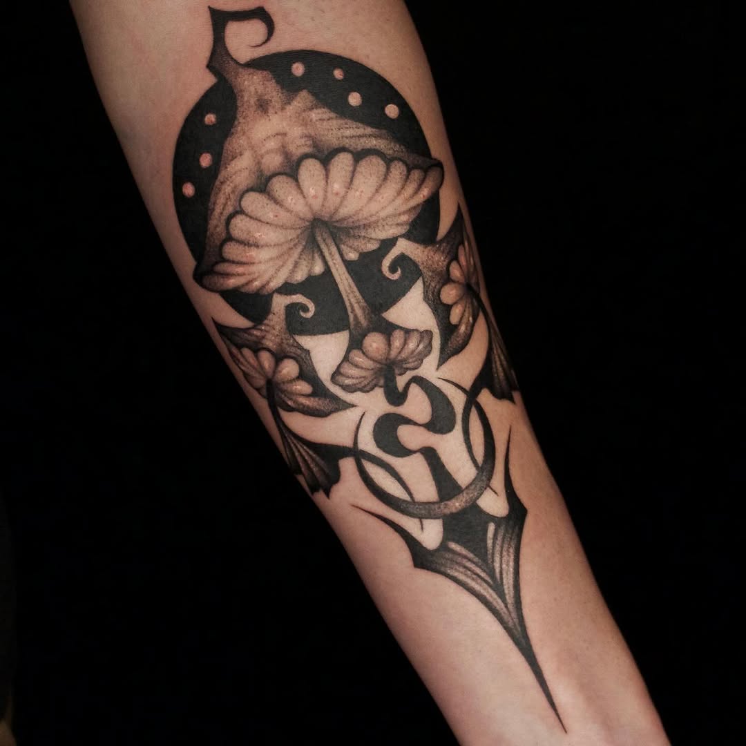 Tattoo by @roobusmoonwitch — blackwork, illustrative
