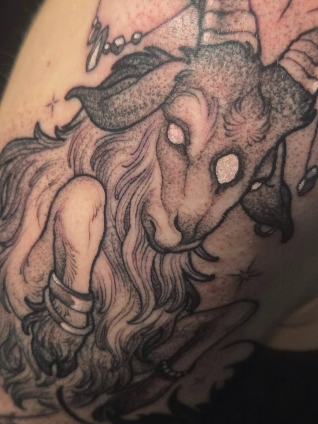 Tattoo by @kristynkayborglum — blackwork, illustrative