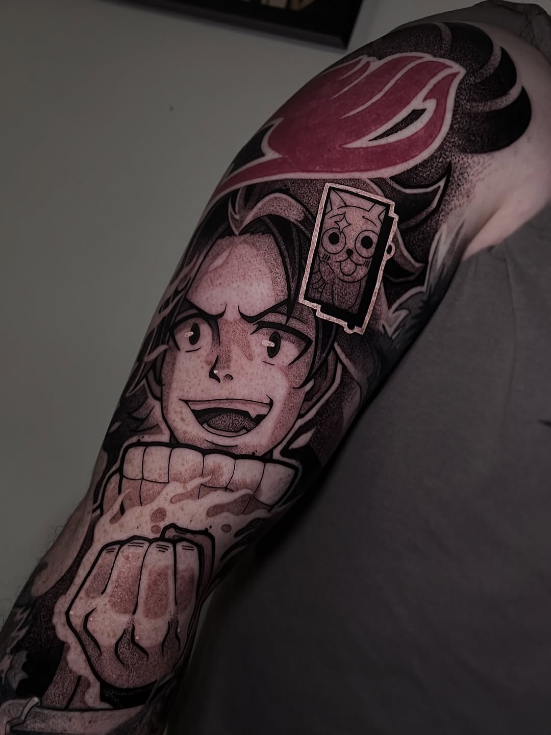 Tattoo by @jett_sonn โ anime, dotwork