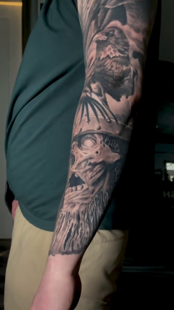 Tattoo by @tonycashtattoos — black_and_grey, realism