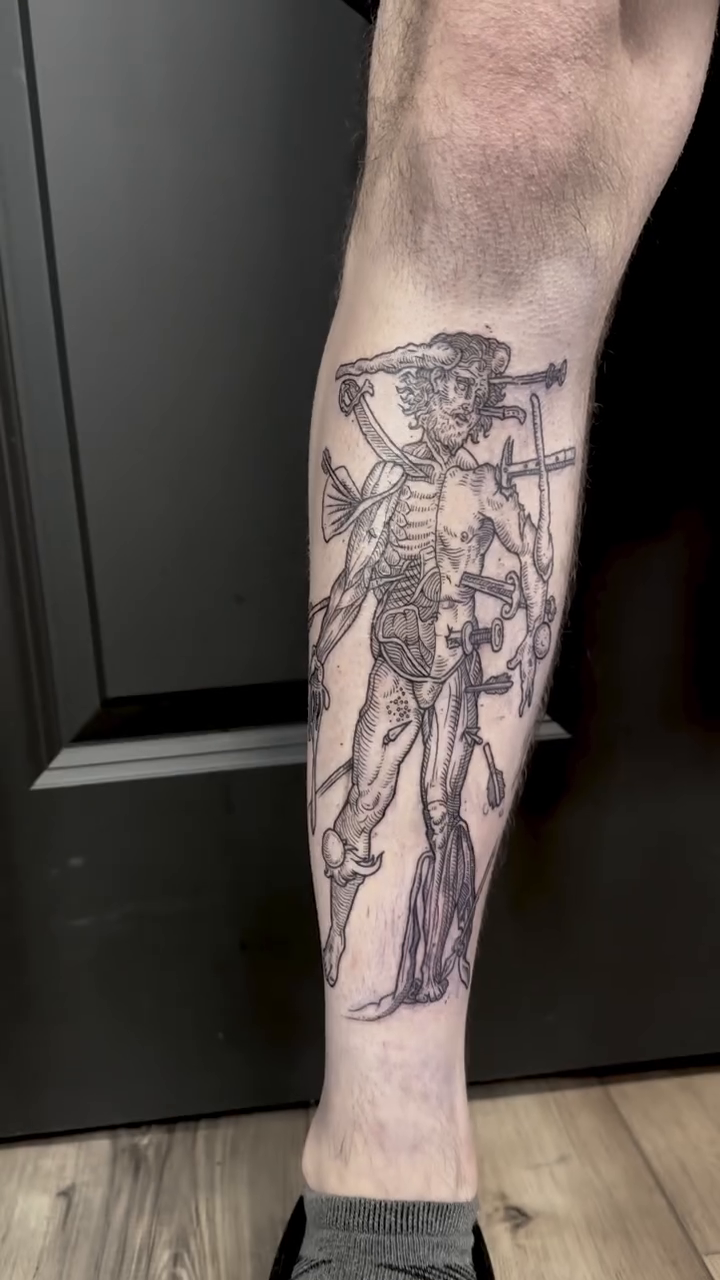 Tattoo by @cierahightattoos — illustrative, black_and_grey