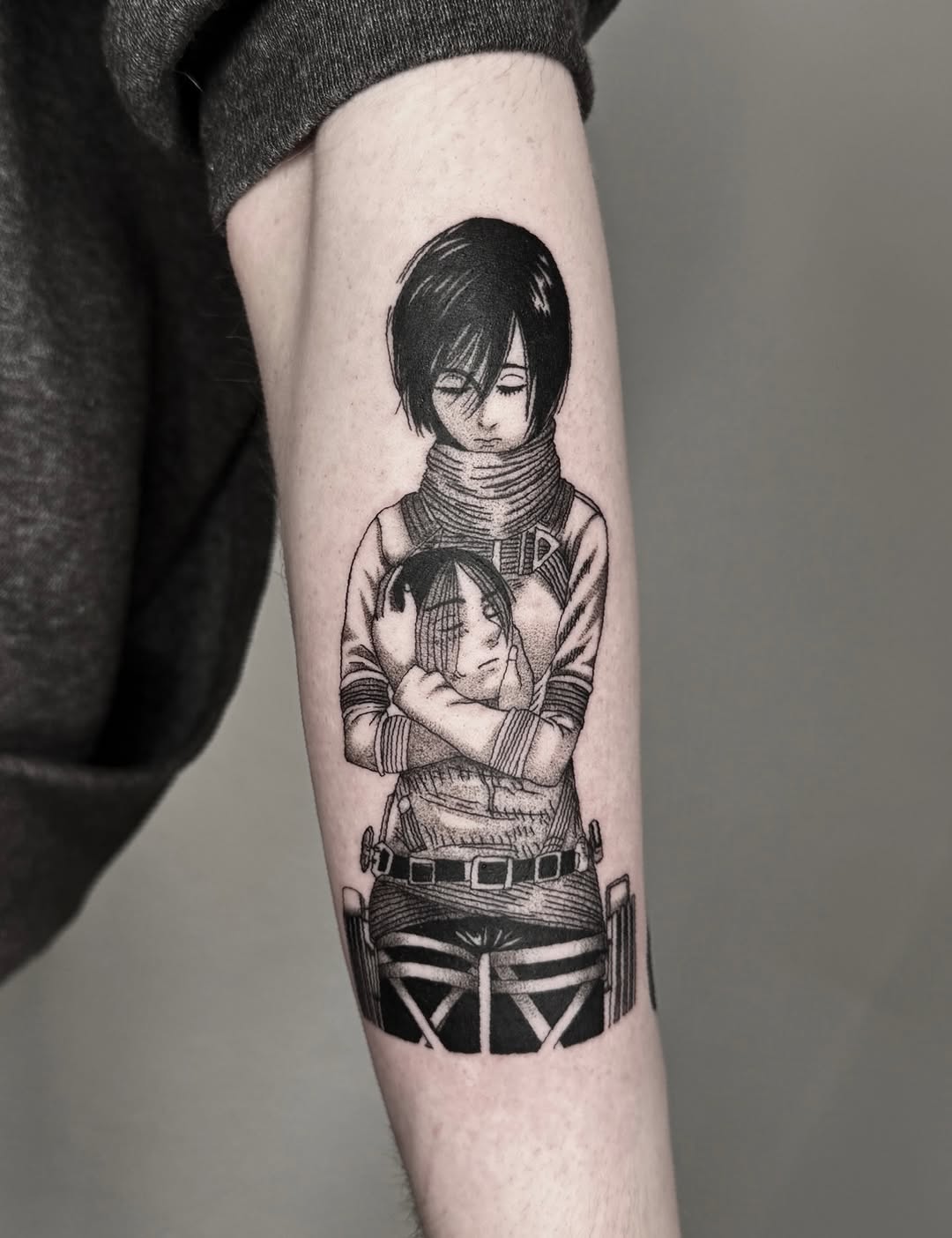 Tattoo by @a.ink.tattoo_leo — anime, dotwork