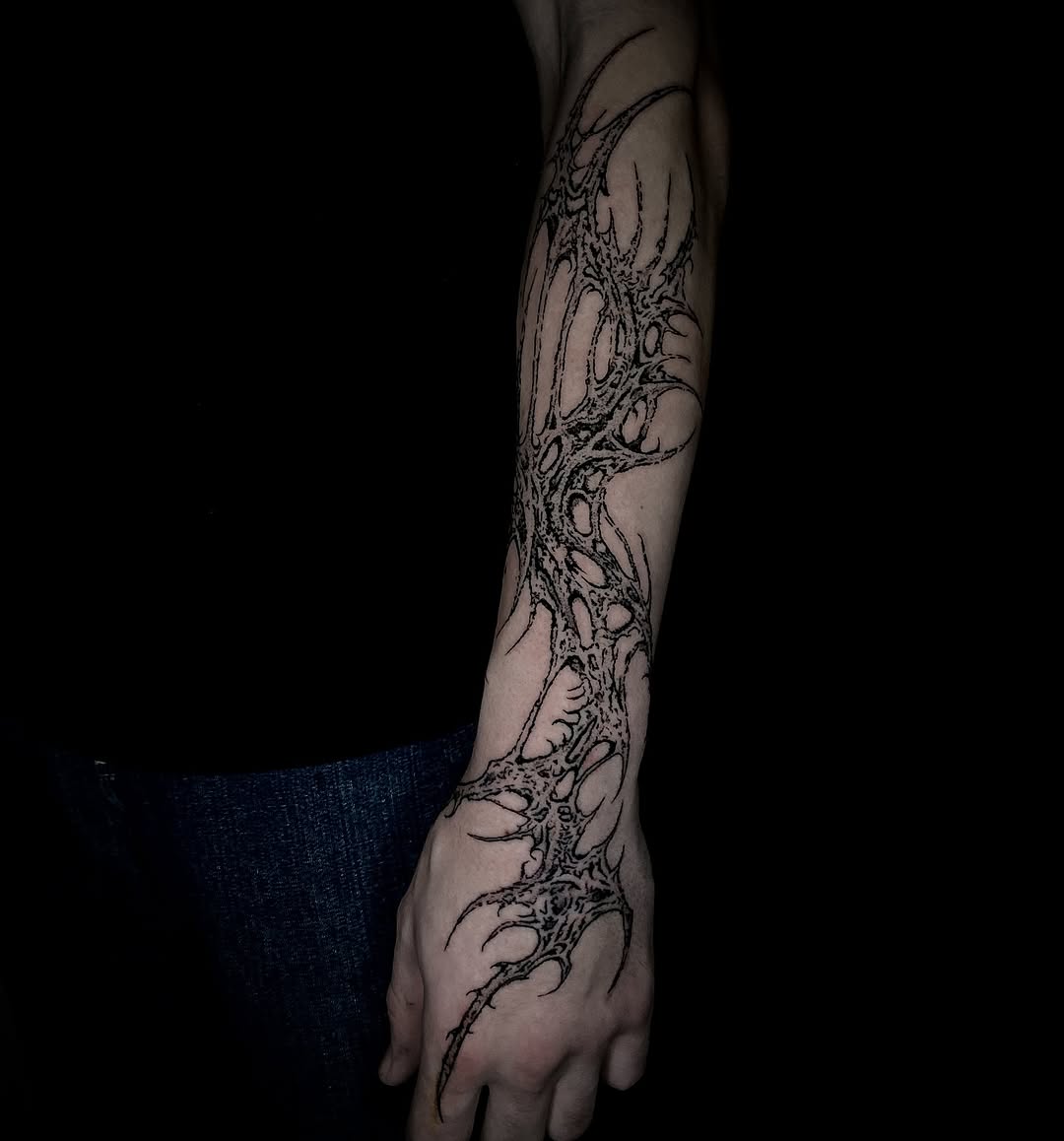 Tattoo by @blackworkbenz — blackwork, ornamental
