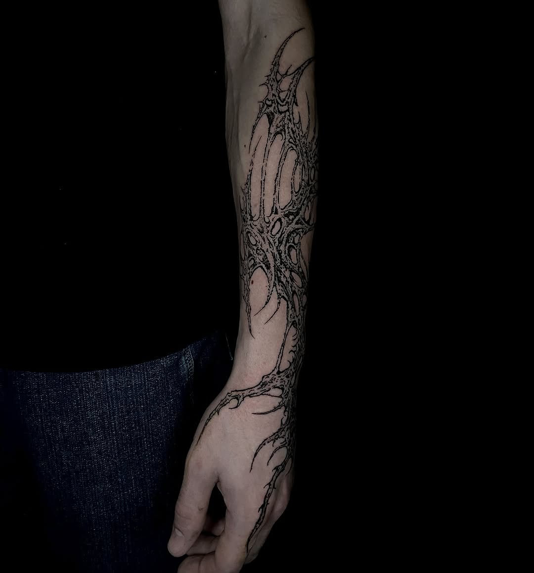 Tattoo by @blackworkbenz — blackwork, ornamental