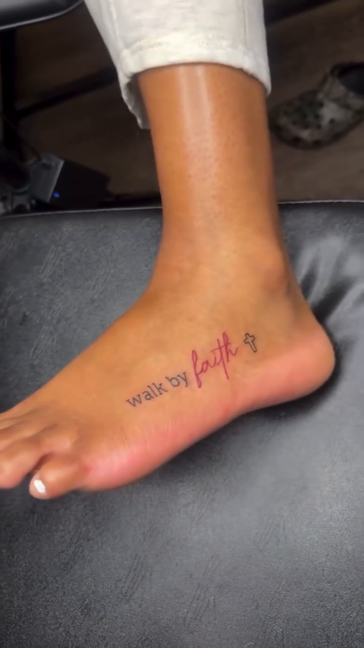 Tattoo by @mariamancc โ lettering_script, fine_line