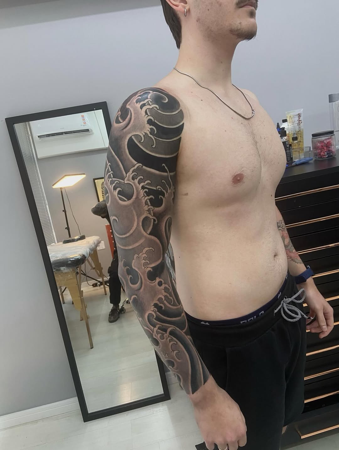 Tattoo by @naganumatattoo — japanese_irezumi, black_and_grey