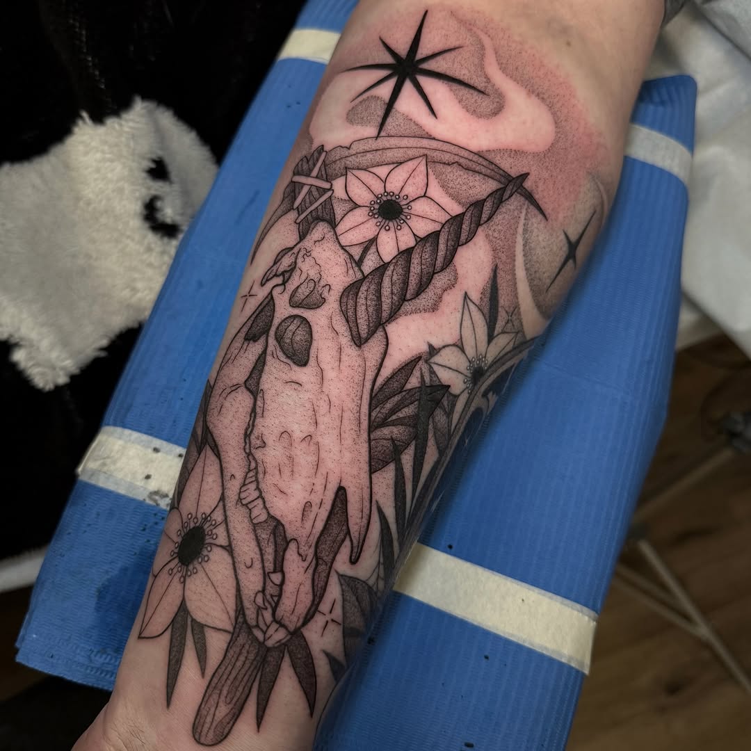 Tattoo by @copaceticink โ dark_realism, dotwork