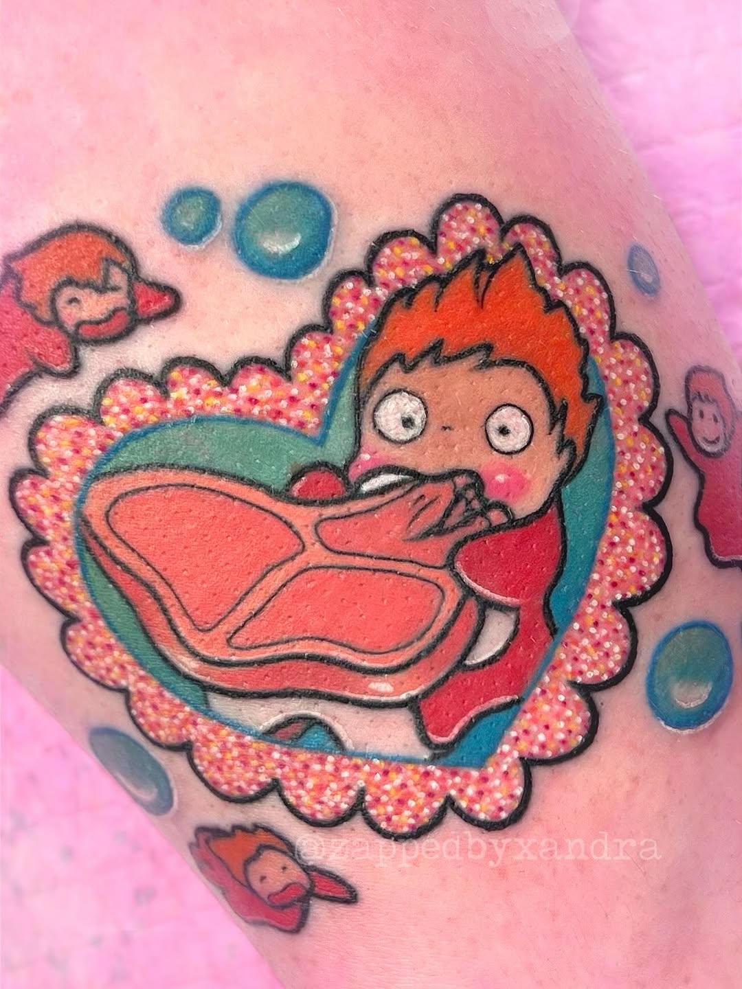 Tattoo by @zappedbyxandra — anime, new_school