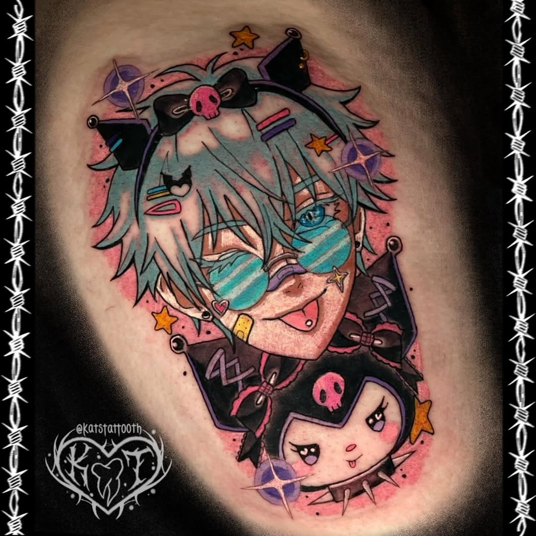 Tattoo by @katstattooth β new_school, anime