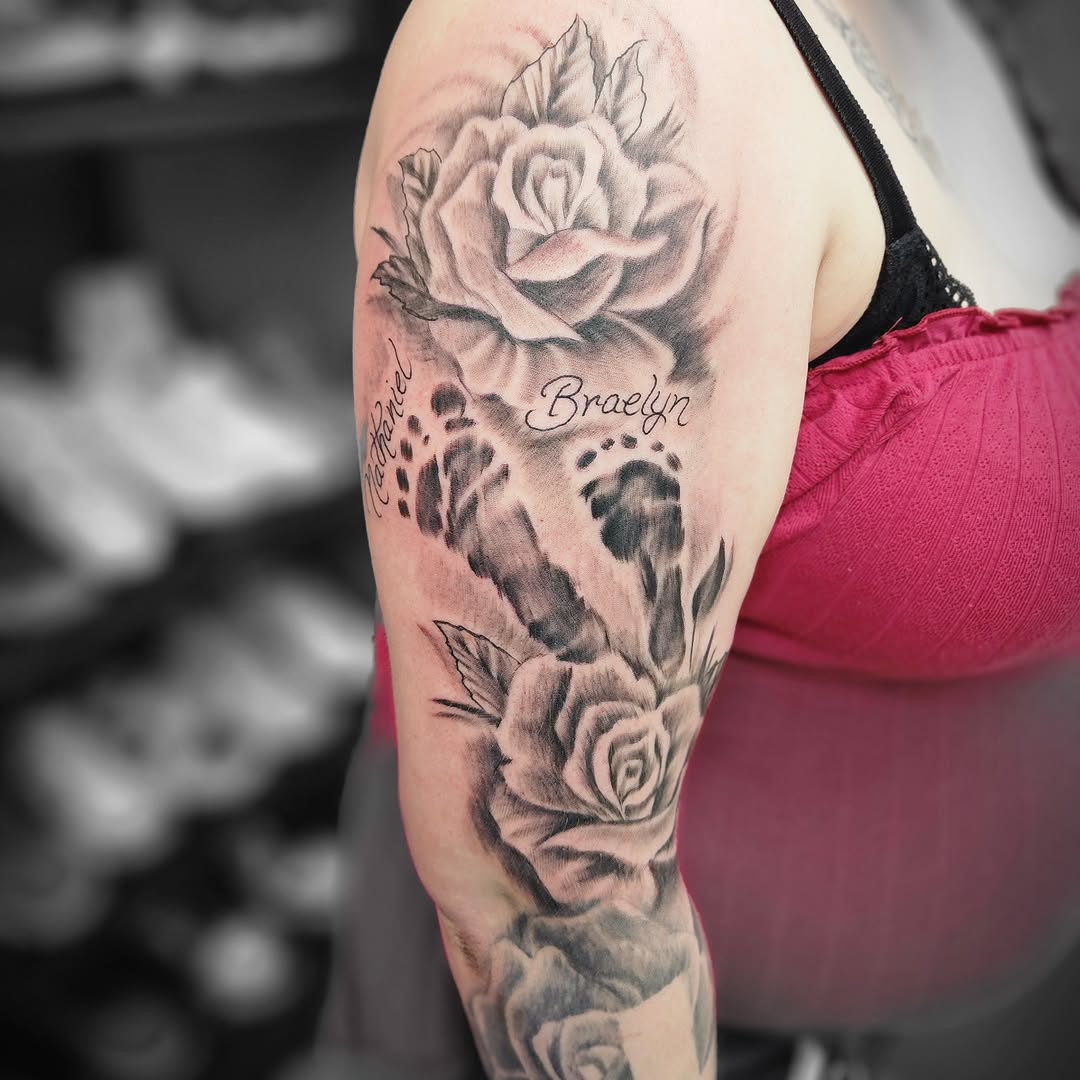 Tattoo by @tattoodennis76 — black_and_grey, realism
