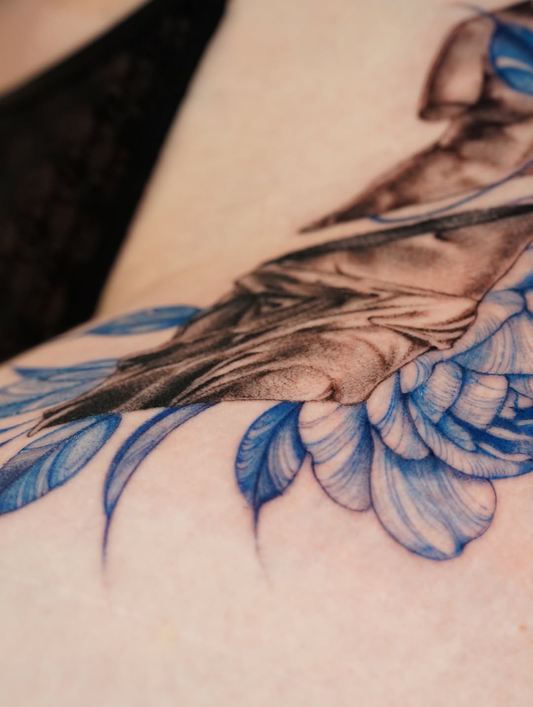 Tattoo by @tinnasole โ realism, black_and_grey