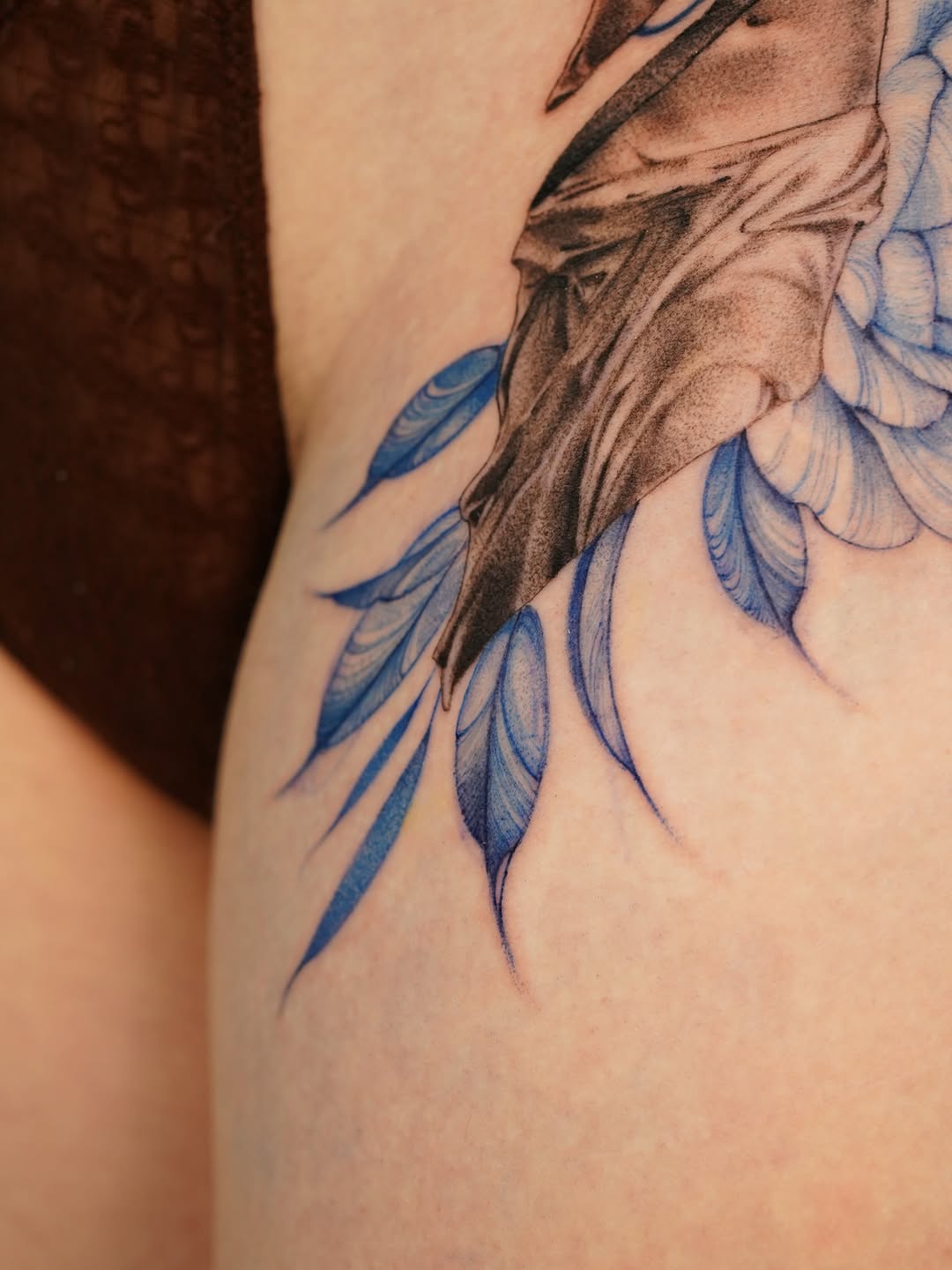 Tattoo by @tinnasole โ realism, black_and_grey