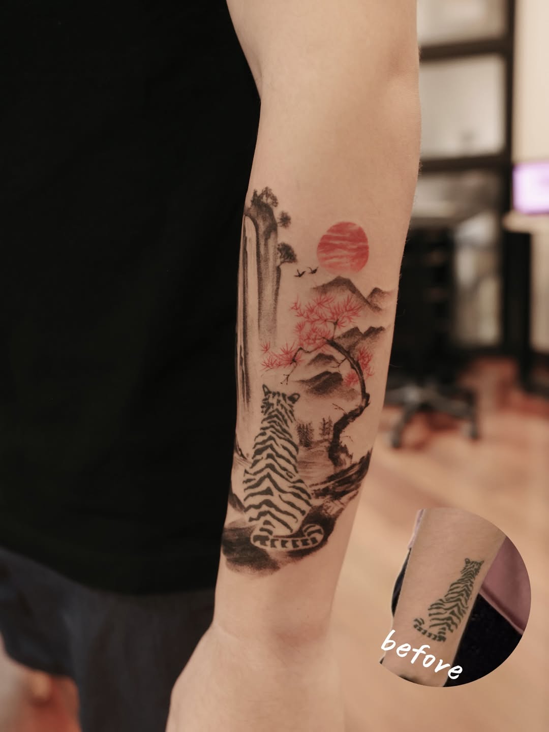 Tattoo by @iris.tatts — japanese_irezumi, black_and_grey