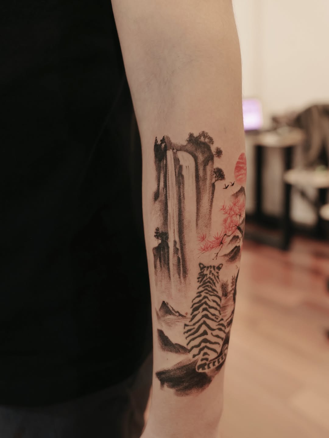 Tattoo by @iris.tatts — japanese_irezumi, black_and_grey