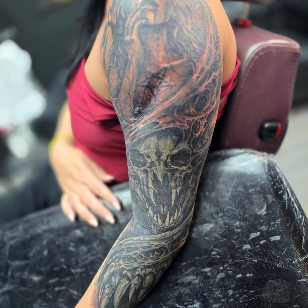 Tattoo by @david_winn_tattoos — dark_realism, black_and_grey