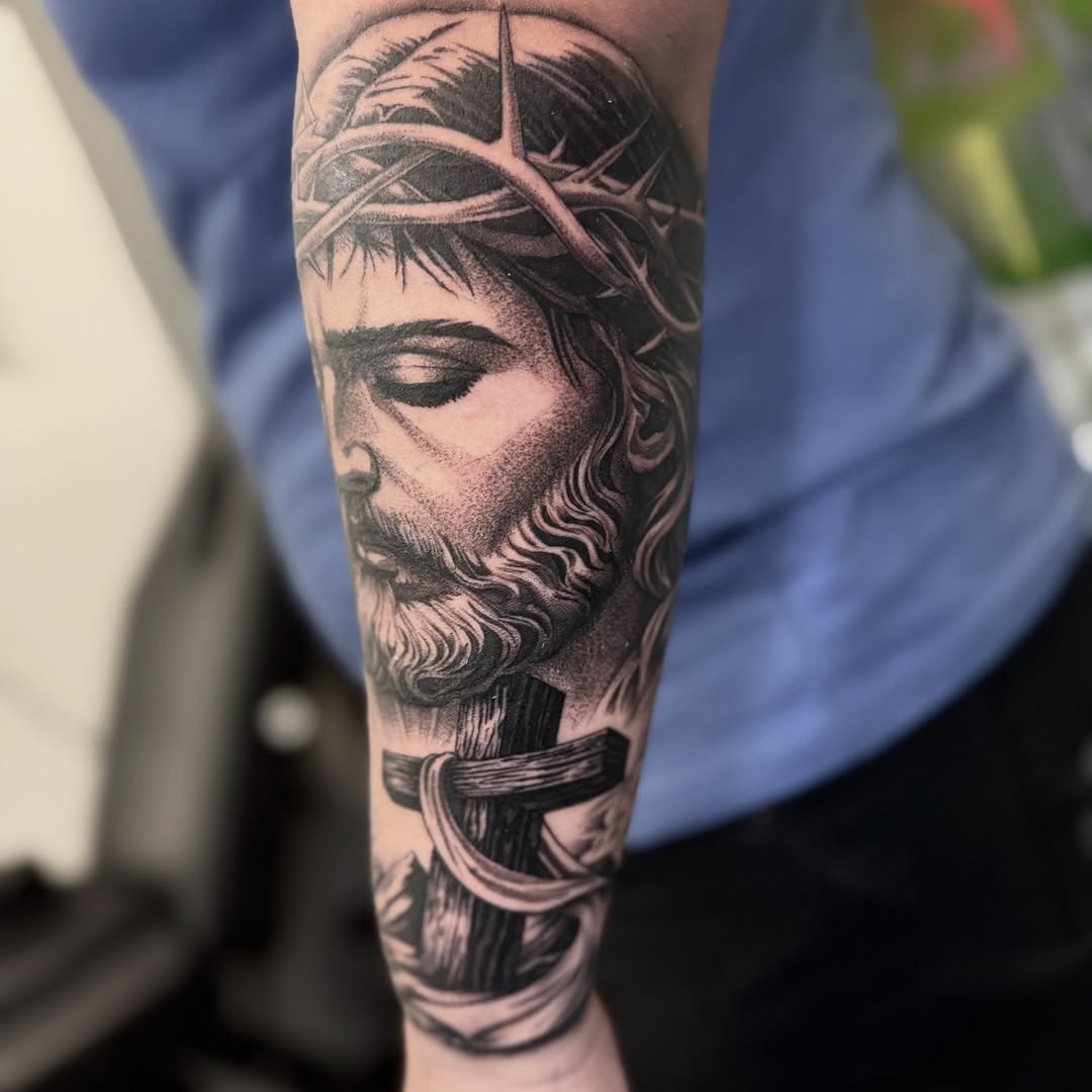 Tattoo by @jesstattooz — realism, black_and_grey