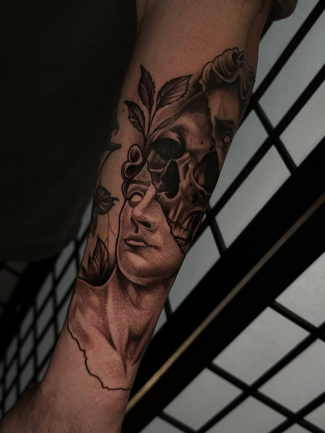 Tattoo by @arisdanielletattoos — realism, black_and_grey