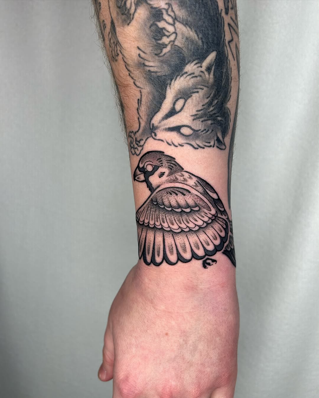 Tattoo by @cicadanymph — black_and_grey, dotwork