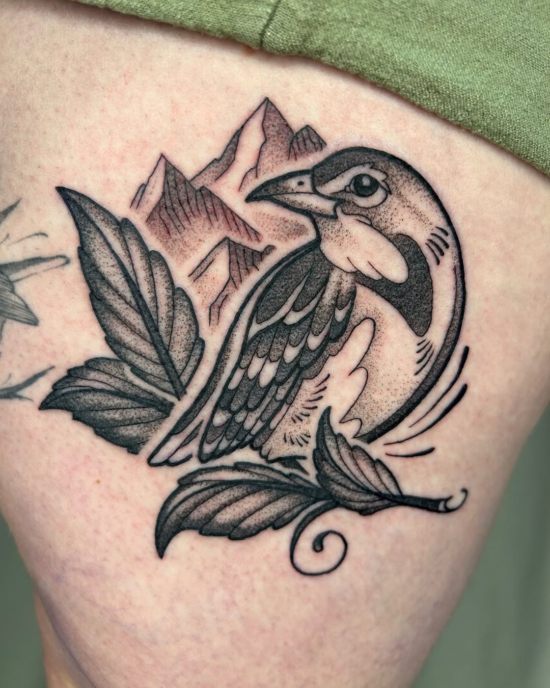 Tattoo by @cicadanymph — black_and_grey, dotwork